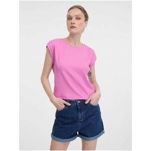 Růžové dámské crop tričko s krátkým rukávem ORSAY obraz