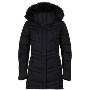 Stylová černá prodloužená bunda na zimu obraz