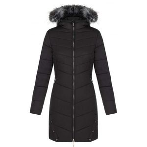 Dámský zimní kabát s kapucí - Černý Velikost: S obraz