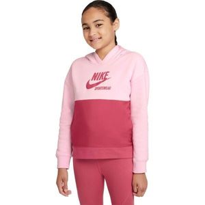 Nike SPORTSWEAR HERITAGE Dívčí mikina, růžová, velikost obraz