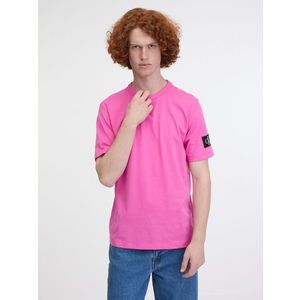Calvin Klein Jeans Badge Regular Triko Růžová obraz