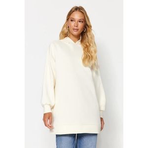 Trendyol Stone Hooded Pocket Scuba Knitted Wide Fit Oversize Sweatshirt obraz
