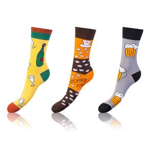 Bellinda CRAZY SOCKS 3x - Fun crazy socks 3 pairs - orange - yellow - gray obraz