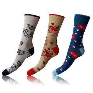 Bellinda CRAZY SOCKS 3x - Fun crazy socks 3 pairs - blue - white - red obraz