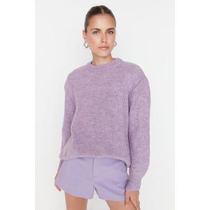 Trendyol Lilac Wide Fit, Soft Textured Basic Knitwear Sweater obraz