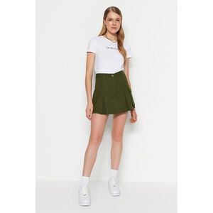 Trendyol Khaki Weave Short Skirt with Cargo Pocket obraz
