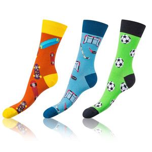 Bellinda CRAZY SOCKS 3x - Fun crazy socks 3 pairs - orange - dark green - blue obraz