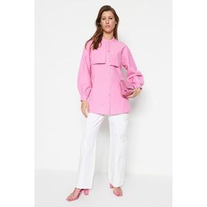 Trendyol Pink Woven Cotton Shirt obraz