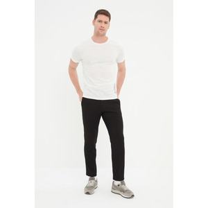 Trendyol Men's Black Regular Fit Pleated Printed Ironing Trousers obraz
