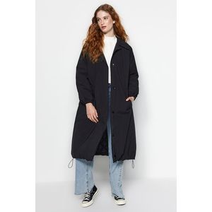 Trendyol Black Premium Oversize vodoodpudivý dlouhý kabát obraz