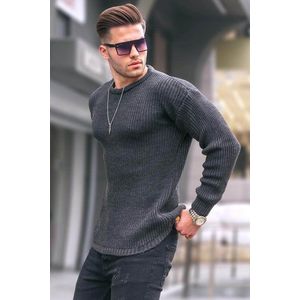 Madmext Anthracite Basic Knitwear Men's Sweater 5990 obraz