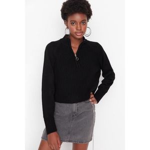 Trendyol Black High Neck Knitwear Sweater obraz