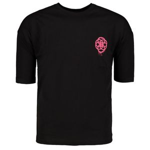 Trendyol Black Oversize/Wide-Fit Geometric Print 100% Cotton T-Shirt obraz