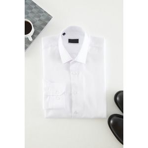 Trendyol White Slim Fit Smart Shirt obraz