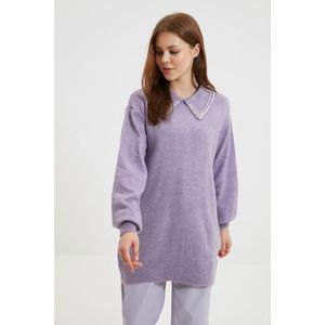Trendyol Lilac Baby Neck Pearl Soft Knitwear Sweater obraz