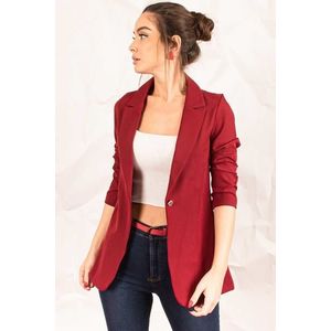 armonika Women's Burgundy Single Button Jacket obraz