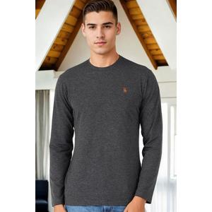 T8588 DEWBERRY BICYCLE COLLAR LONG SLEEVE T-SHIRT-ANTHRACITE-2 obraz