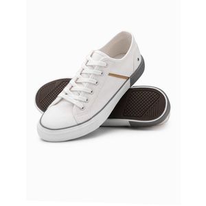 Ombre Classic men's sneakers with rivets - white obraz