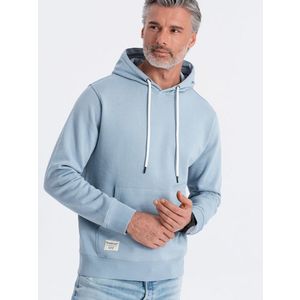 Ombre Men's kangaroo sweatshirt with hood - blue obraz