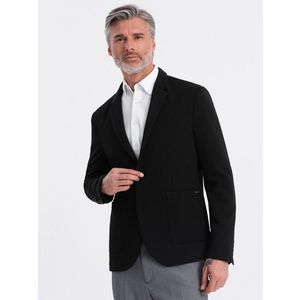 Ombre Men's jacket with patch pockets - black obraz