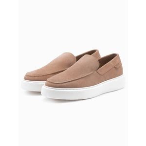 Ombre Men's slip on half shoes on thick sole - light brown obraz