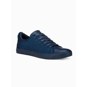 Ombre BASIC men's shoes sneakers in combined materials - navy blue obraz
