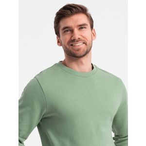 Ombre Men's BASIC sweatshirt with round neckline - green obraz
