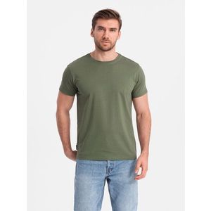 Ombre BASIC men's classic cotton T-shirt - khaki obraz