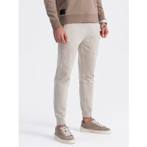 Ombre Men's jogger sweatpants - light beige obraz