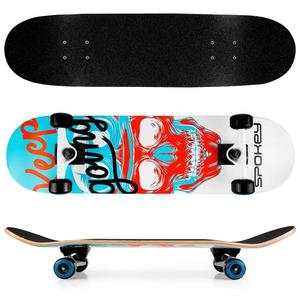 Spokey SKALLE Skateboard 78, 7 x 20 cm, ABEC7, bílo-modrý obraz