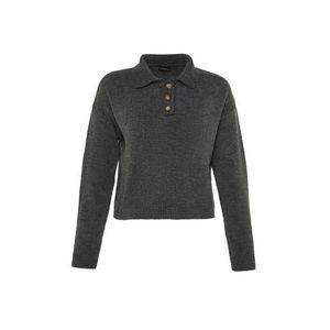 Trendyol Black Soft Textured Color Block Knitwear Sweater obraz