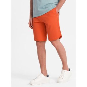 Ombre Men's rounded leg sweat shorts - orange obraz