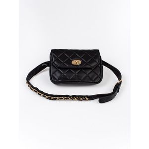 Shelvt Women's black handbag with a belt obraz
