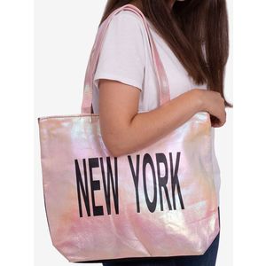 Large fabric bag for women pink Shelovet obraz