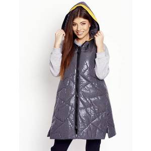 Gray vest pattern pepitka with hood Cocomore obraz