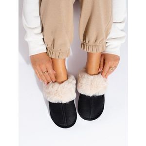 Women's slippers black Shelvt obraz