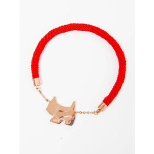 Bracelet with golden dog red obraz