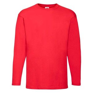 Valueweight Men's Red Long Sleeve T-shirt Fruit of the Loom obraz
