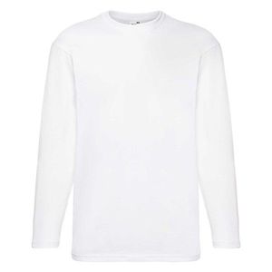 Bílé pánské tričko Valueweight s dlouhým rukávem Fruit of the Loom obraz