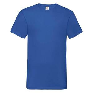 Modré pánské tričko Valueweight s výstřihem do V od značky Fruit of the Loom obraz