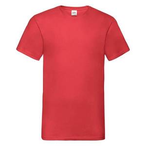 Men's Red T-shirt Valueweight V-Neck Fruit of the Loom obraz