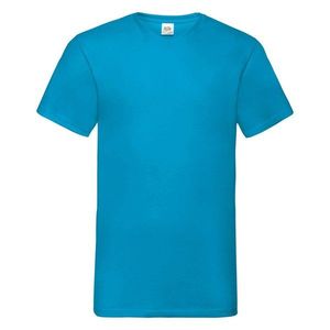 Blue Men's T-shirt Valueweight V-Neck Fruit of the Loom obraz