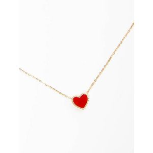 Gold necklace with red heart obraz