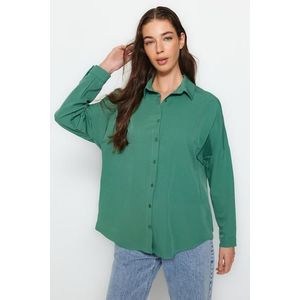 Trendyol Khaki Oversize/Wide Fit Woven Shirt obraz