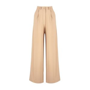 Trendyol Camel Extra široké nohavice / široké nohavice Plisé Detailní pletené kalhoty z krepové tkaniny obraz