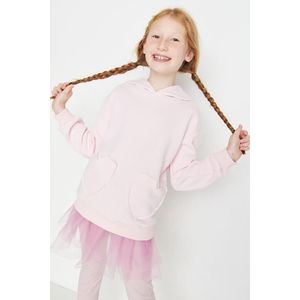 Trendyol Pink Heart Pocket Girl Knitted Sweatshirt obraz