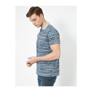 Koton Men's Polo Neck Short Sleeve Striped T-Shirt obraz