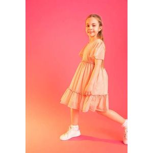 DEFACTO dívčí mini šaty s krátkým rukávem a pravidelným střihem obraz