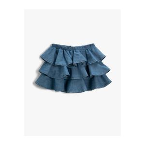 Koton Ruffled Denim Skirt Cotton Elastic Waist obraz