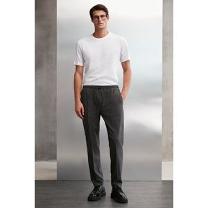 GRIMELANGE Blaz pánské tkané kalhoty s elastickým pasem, úzkým střihem, kapsami a proužky, antracitové / pruhované obraz